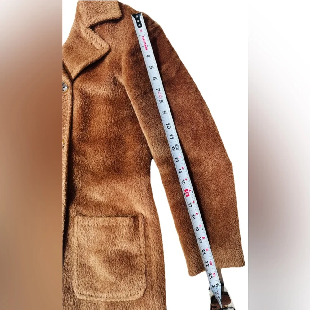 Bill Blass Vintage Rare Baby Llama Coat 4 Mid Length Brown Old Money Classic